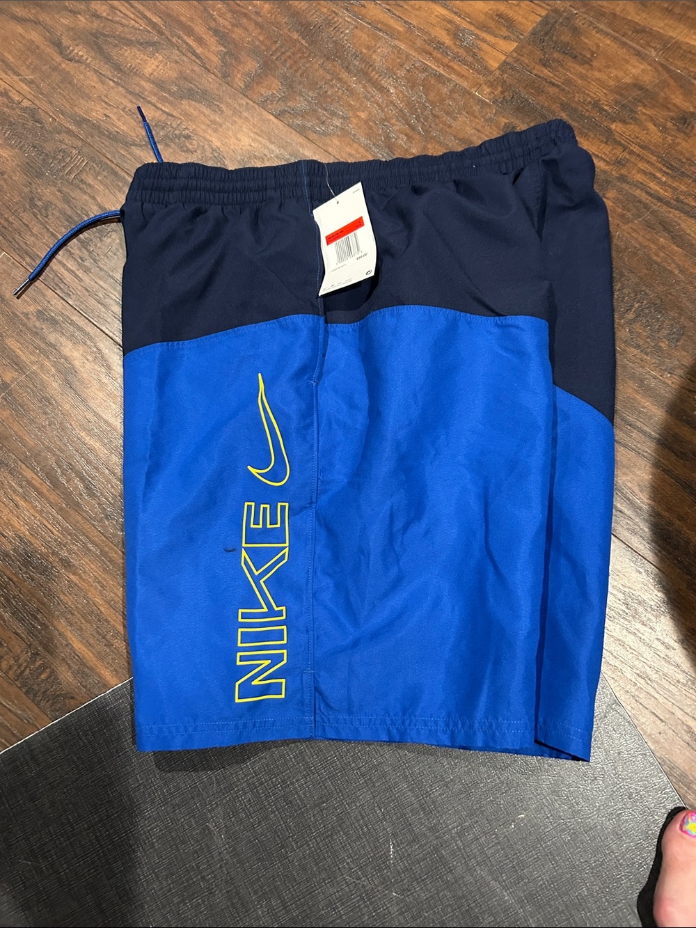 Nike Men’s Royal Blue and Navy Colorblock Swim Trunks